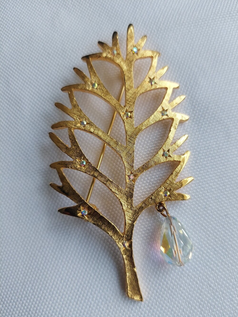 Rare Vintage MYLU Tree Branches Brooch Rhinestones Crystal Charm- Women Jewelry